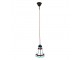 Modrá závěsná Tiffany lampa červené pruhy RedLine - Ø 15*115 cm E14/max 1*25W Clayre & Eef
