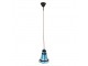 Modrá závěsná Tiffany lampa červené pruhy RedLine - Ø 15*115 cm E14/max 1*25W Clayre & Eef