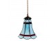 Modrá závěsná Tiffany lampa červené pruhy RedLine - Ø 15*115 cm E14/max 1*25W Clayre & Eef