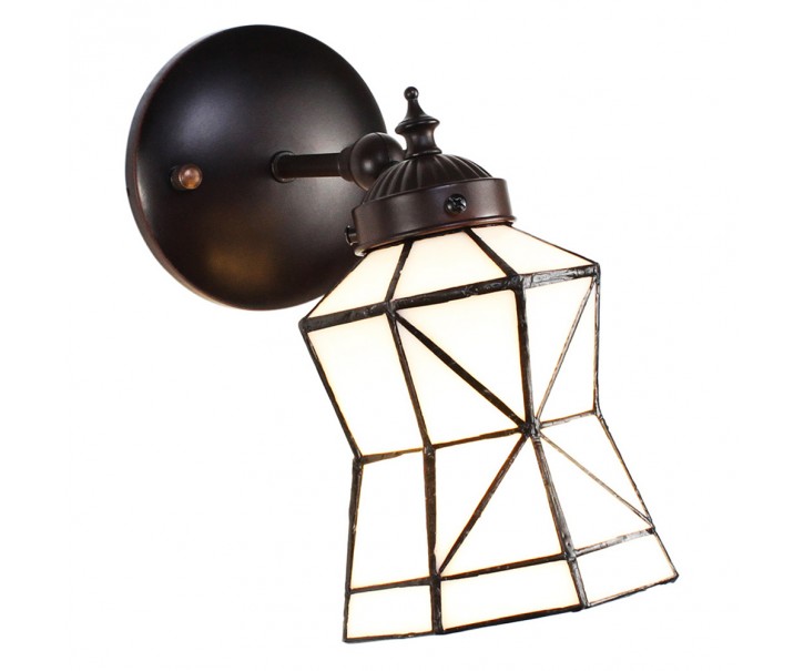 Bílá nástěnná tiffany lampa Cubi - 17*12*23 cm E14/max 1*40W Clayre & Eef