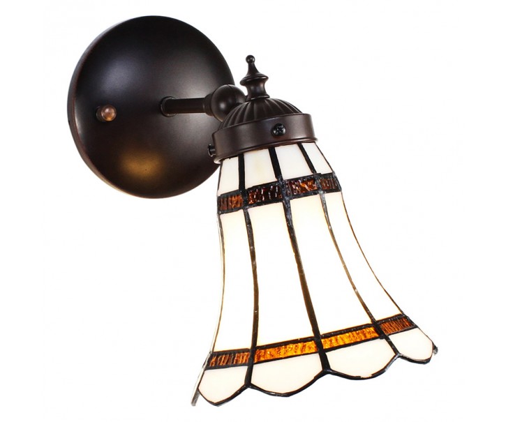 Nástěnná lampa Tiffany s bílým stínidlem BrownLine - 17*12*23 cm E14/max 1*40W Clayre & Eef