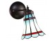 Modrá nástěnná Tiffany lampa červené pruhy RedLine - 17*12*23 cm E14/max 1*40W Clayre & Eef