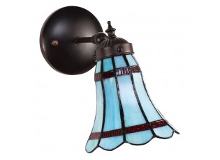 Modrá nástěnná Tiffany lampa červené pruhy RedLine - 17*12*23 cm E14/max 1*40W