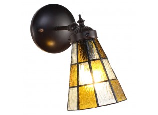 Závěsná Tiffany lampa se žlutými detaily Chessboa - 17*12*23 cm E14/max 1*40W