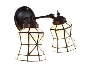 Nástěnná lampa Tiffany s bílými stínidly Joanne - 30*23*23 cm E14/max 2*25W