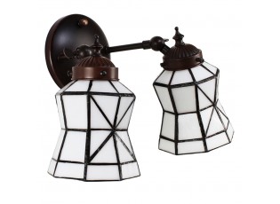 Nástěnná lampa Tiffany s bílými stínidly Joanne - 30*23*23 cm E14/max 2*25W