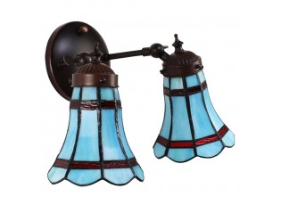 Nástěnná Tiffany lampa 2 stínidla červené pruhy RedLine - 30*23*23 cm E14/max 2*25W