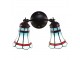 Nástěnná Tiffany lampa 2 stínidla červené pruhy RedLine - 30*23*23 cm E14/max 2*25W Clayre & Eef