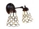 Nástěnná lampa Tiffany s bílými stínidly Panne - 30*23*23 cm E14/max 2*25W Clayre & Eef