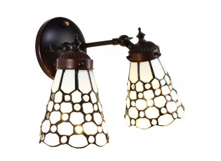 Nástěnná lampa Tiffany s bílými stínidly Panne - 30*23*23 cm E14/max 2*25W
