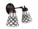 Nástěnná lampa Tiffany s bílými stínidly Panne - 30*23*23 cm E14/max 2*25W Clayre & Eef
