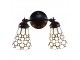 Nástěnná lampa Tiffany s bílými stínidly Panne - 30*23*23 cm E14/max 2*25W Clayre & Eef