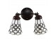 Nástěnná lampa Tiffany s bílými stínidly Panne - 30*23*23 cm E14/max 2*25W Clayre & Eef