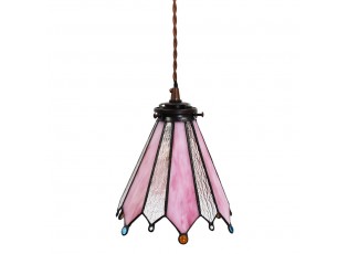 Závěsná lampa Tiffany Flowerbell pink - 18*15*115 cm E14/max 1*25W