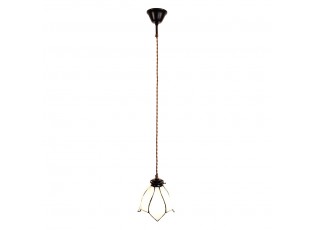 Bílá závěsná Tiffany lampa ve tvaru květu Folwia - Ø18*115 cm E14/max 1*25W
