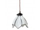 Bílá závěsná Tiffany lampa ve tvaru květu Folwia - Ø18*115 cm E14/max 1*25W Clayre & Eef
