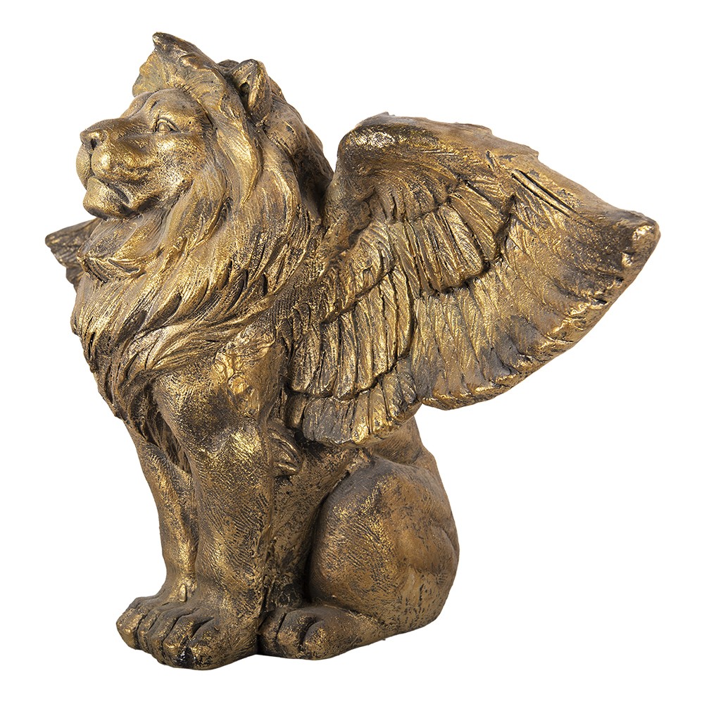 Zlatá antik dekorace socha lev s křídly Lion Gold - 100*50*62 cm Clayre & Eef Zlatá antik dekorace socha lev s křídly Lion Gold - 100*50*62 cm Clayre & Eef