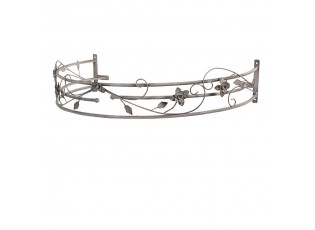 Šedý antik baldachýn s květy Flower - 68*46*12 cm