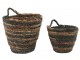 2 ks pletených hnědých košíků s uchy Lionny - Ø18*17/ Ø13*13cm Light & Living
