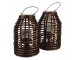 Hnědá dřevěná závěsná lucerna Bamboo - Ø 22*32 cm Clayre & Eef