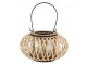 Přírodní dřevěná lucerna Bamboo - Ø 23*12 cm Clayre & Eef