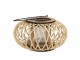 Přírodní dřevěná lucerna Bamboo - Ø 23*12 cm Clayre & Eef