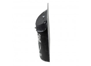 Černá antik poštovní schránka s květy Country Courier - 26*10*35 cm