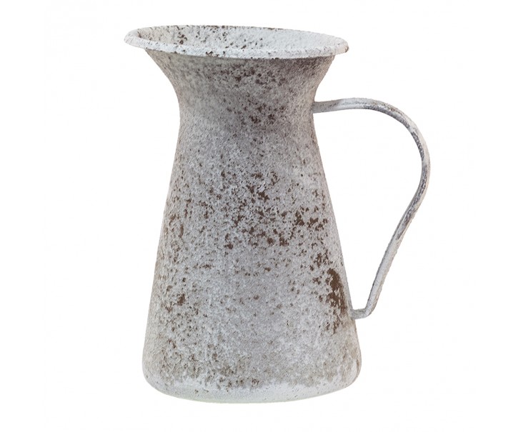 Šedý antik dekorativní kovový džbánek - 12*12*20 cm Clayre & Eef