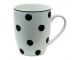 Porcelánový hrnek s černými puntíky Black Dot - 350 ml Clayre & Eef