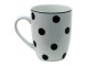 Porcelánový hrnek s černými puntíky Black Dot - 350 ml Clayre & Eef