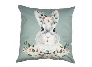 Zelený povlak na polštář s králíčkem - 45*45 cm