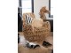 Přírodní lýkový podsedák / puf s třásněmi Raffia - Ø 62*24cm J-Line by Jolipa