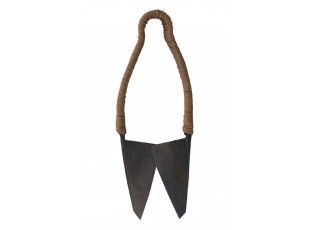 Dekorační retro nůžky omotané kůží - 6*23cm