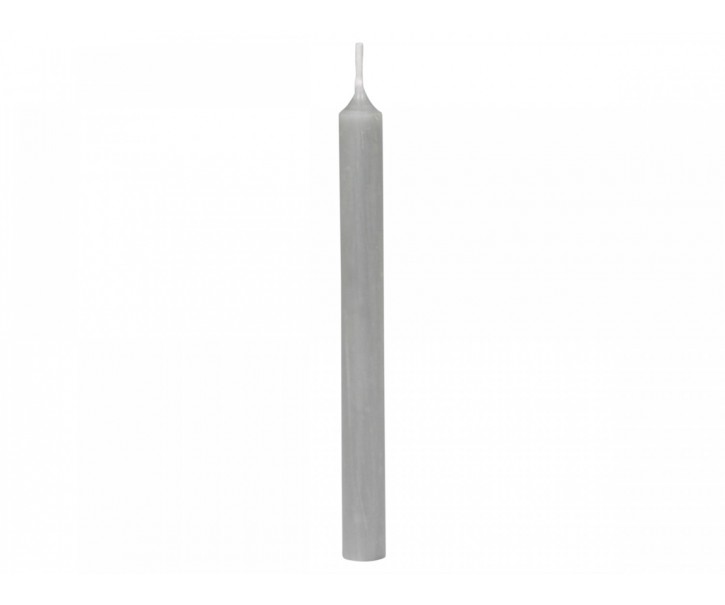 Šedá úzká svíčka Taper grey - Ø 1,2 *13cm / 2.5h Chic Antique