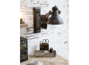Černá antik nástěnná lampa s patinou Factory Lamp - Ø21*45-105 cm/ E14/ 60W
