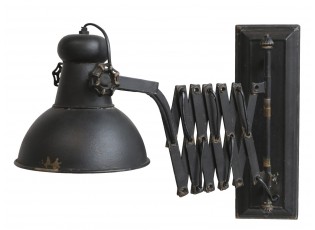Černá antik nástěnná lampa s patinou Factory Lamp - Ø21*45-105 cm/ E14/ 60W