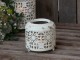 Krémová antik kovová lucerna Fleur-de-wire - Ø13 *12cm Chic Antique