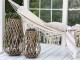 Béžová režná bavlněná hamaka se střapci Hammock - 150*245 cm Chic Antique