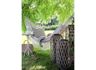 Béžová režná bavlněná hamaka se střapci Hammock - 150*245 cm