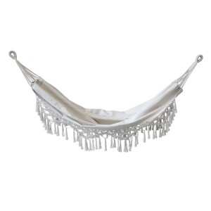 Béžová režná bavlněná hamaka se střapci Hammock - 150*245 cm