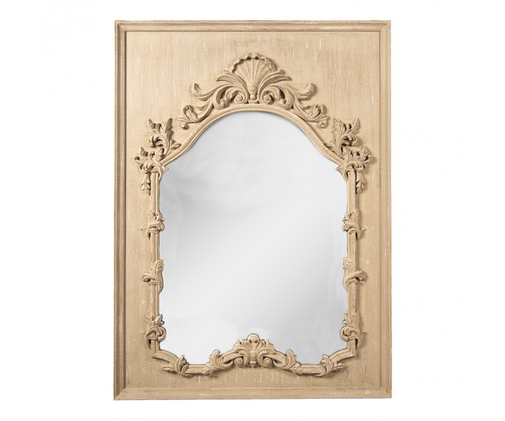 Světle hnědé nástěnné zrcadlo s ornamenty Frannie - 95*130 cm