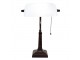 Bílá bankovní lampa tiffany Bank white - 26*16*40 cm E27/max 1*40W Clayre & Eef