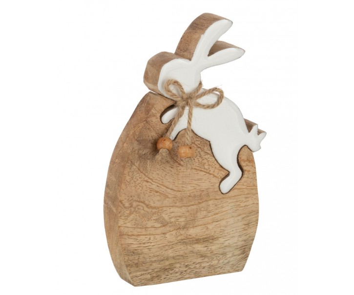 Dřevěná velikonoční dekorace Vajíčko se zajíčkem - 16*2,5*10 cm