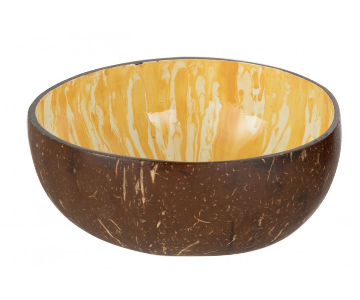 Oranžová miska ve tvaru poloviny kokosového ořechu - Ø 14*7 cm J-Line by Jolipa