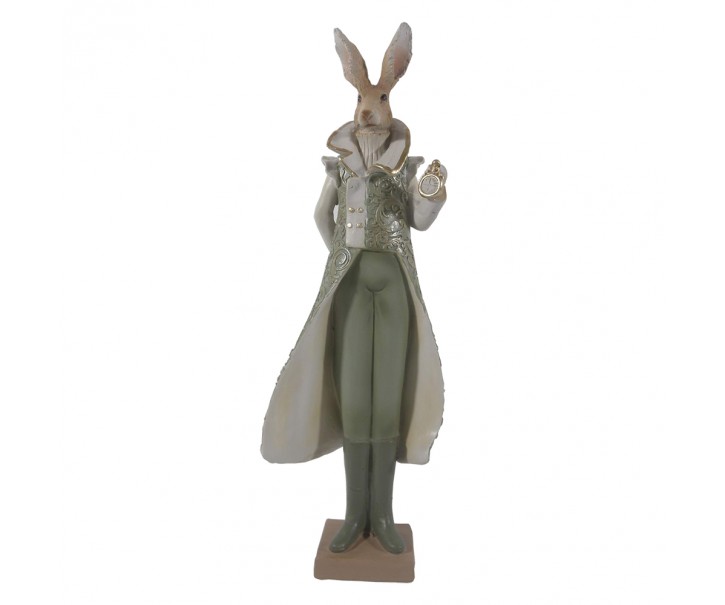 Zelená dekorace zaječí pán - 11*8*33 cm Clayre & Eef