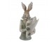 Dekorace zaječí paní v zelené vestičce - 16*13*30 cm Clayre & Eef