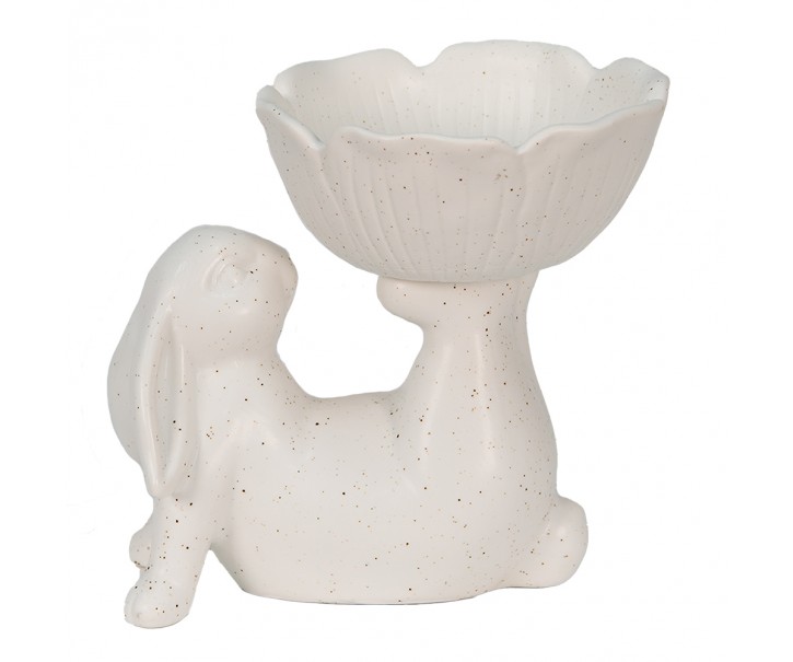 Keramická dekorační miska s králíčkem - 15*11*14 cm Clayre & Eef