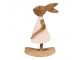 Dřevěná dekorace králíčí dívka v šatičkách - 17*7*30 cm Clayre & Eef