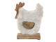 Dekorace dřevěný kohoutek na podstavci - 15*5*19 cm Clayre & Eef