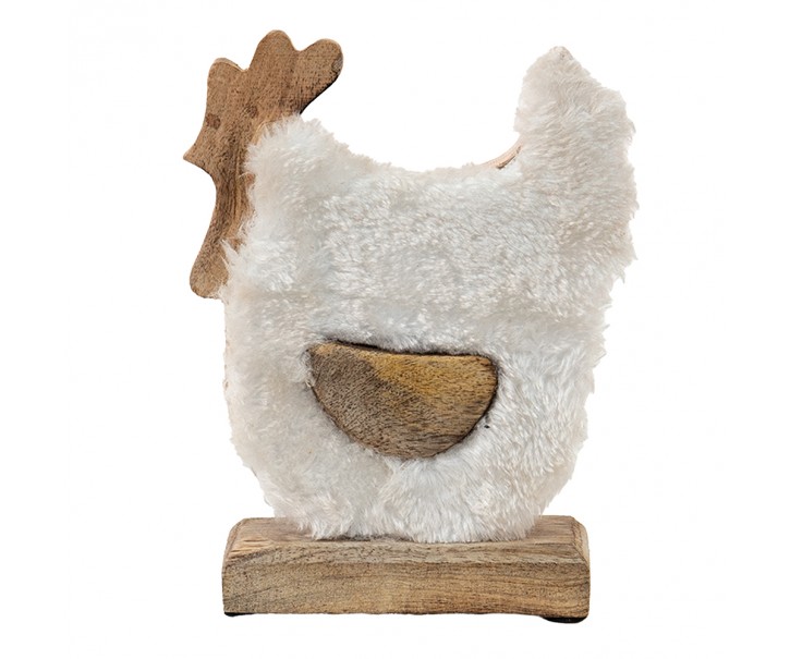 Dekorace dřevěný kohoutek na podstavci - 15*5*19 cm Clayre & Eef